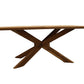 79" Natural Solid Wood Pedestal Base Dining Table