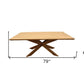 79" Natural Solid Wood Pedestal Base Dining Table