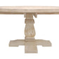 58" Natural Rounded Solid Wood Pedestal Base Dining Table