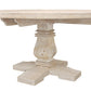58" Natural Rounded Solid Wood Pedestal Base Dining Table