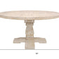 58" Natural Rounded Solid Wood Pedestal Base Dining Table