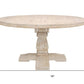 58" Natural Rounded Solid Wood Pedestal Base Dining Table