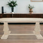 81" Antiqued White Solid Wood Trestle Base Dining Table