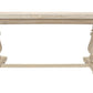 81" Antiqued White Solid Wood Trestle Base Dining Table