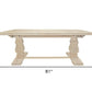 81" Antiqued White Solid Wood Trestle Base Dining Table