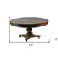 42" Brown Rounded Rustic Reclaimed Solid Wood Dining Table