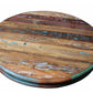 42" Brown Rounded Rustic Reclaimed Solid Wood Dining Table