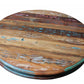 42" Brown Rounded Rustic Reclaimed Solid Wood Dining Table