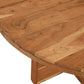 60" Natural Rounded Solid Wood Pedestal Base Dining Table
