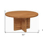 60" Natural Rounded Solid Wood Pedestal Base Dining Table