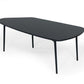 47" Black Faux Marble And Steel Free Form Coffee Table