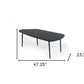47" Black Faux Marble And Steel Free Form Coffee Table