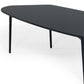 47" Black Faux Marble And Steel Free Form Coffee Table