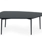 47" Black Faux Marble And Steel Free Form Coffee Table
