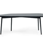 47" Black Faux Marble And Steel Free Form Coffee Table