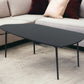 47" Black Faux Marble And Steel Free Form Coffee Table