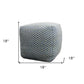 18" Blue and Beige Wool Cube Trellis Pouf Ottoman