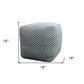 18" Blue and Beige Wool Cube Trellis Pouf Ottoman