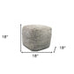 18" Gray Wool Cube Pouf Ottoman