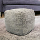 18" Gray Wool Cube Pouf Ottoman