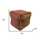 18" Pink and Orange Jute Cube Pouf Ottoman