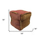 18" Pink and Orange Jute Cube Pouf Ottoman