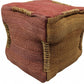18" Pink and Orange Jute Cube Pouf Ottoman