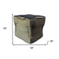 18" Black and Taupe Jute Cube Pouf Ottoman