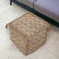 18" Brown Jute Cube Trellis Pouf Ottoman