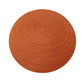 20" Orange Wool Round Ribbed Pouf Ottoman
