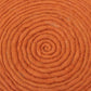 20" Orange Wool Round Ribbed Pouf Ottoman