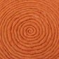 20" Orange Wool Round Ribbed Pouf Ottoman