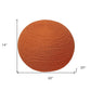 20" Orange Wool Round Ribbed Pouf Ottoman