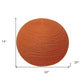20" Orange Wool Round Ribbed Pouf Ottoman