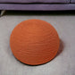 20" Orange Wool Round Ribbed Pouf Ottoman