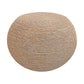 20" Beige Wool Round Ribbed Pouf Ottoman