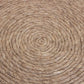 20" Beige Wool Round Ribbed Pouf Ottoman
