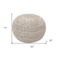 20" Gray Wool Round Ribbed Pouf Ottoman