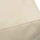 22" Ivory Leather Pouf Ottoman