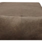 22" Gray Brown Distressed Leather Pouf Ottoman