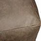 22" Gray Brown Distressed Leather Pouf Ottoman
