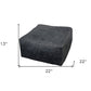 22" Black Distressed Leather Pouf Ottoman