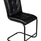 Tufted Black Upholstered Leather Dining Side Chair