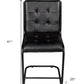 Tufted Black Upholstered Leather Dining Side Chair