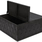 40" Dark Gray Solid Wood Square Distressed Solid Trunk Coffee Table