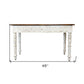 48" Natural and White Solid Wood Distressed Console Table