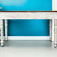48" Natural and White Solid Wood Distressed Console Table