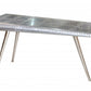 56" Silver Aluminum Three Leg Console Table