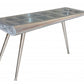 56" Silver Aluminum Three Leg Console Table