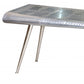 56" Silver Aluminum Three Leg Console Table